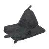 Сауна Набор из трех предметов (Шапка, коврик, рукавица) серый Hot Pot (20) 41184