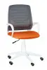 Кресло Эксперт white. W013 оранж.ТW-оранж рез.рол белый пластик