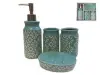 Набор для ванной 4 предмета Декор Цветы объемные керамика (Ладушка)  7373