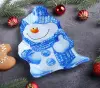 Блюдо сервировочное Снеговик в голубом 22х15х2 см 3270252