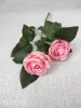 Цветок искусственный Роза 2-х головаярозовая 38 см.