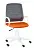 Кресло Эксперт white. W013 оранж.ТW-оранж рез.рол белый пластик