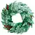 Венок новогодний - 14 зеленый с шишками и ягодами ПВХ заснеженный, d-40 см. (1)